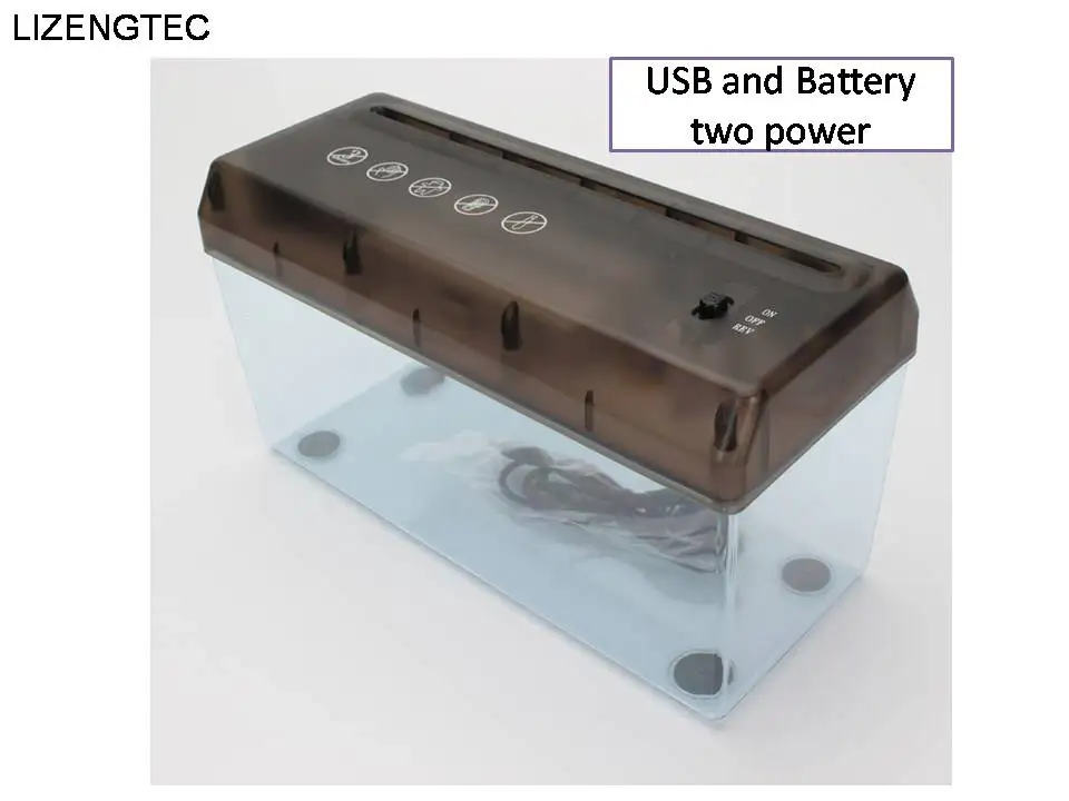 Shipping lizengtec A4 мульти-функциональный USB и 6* AAA Батарея два Мощность Бумага Шредер(без Батарея время доставки