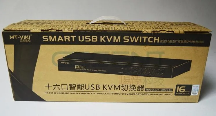 16 портов SMART USB 2,0 KVM переключатель включает кабели, дистанционное управление, VGA переключатель управления Лер, 19' монтируемый в стойку MT-1601UK-CH