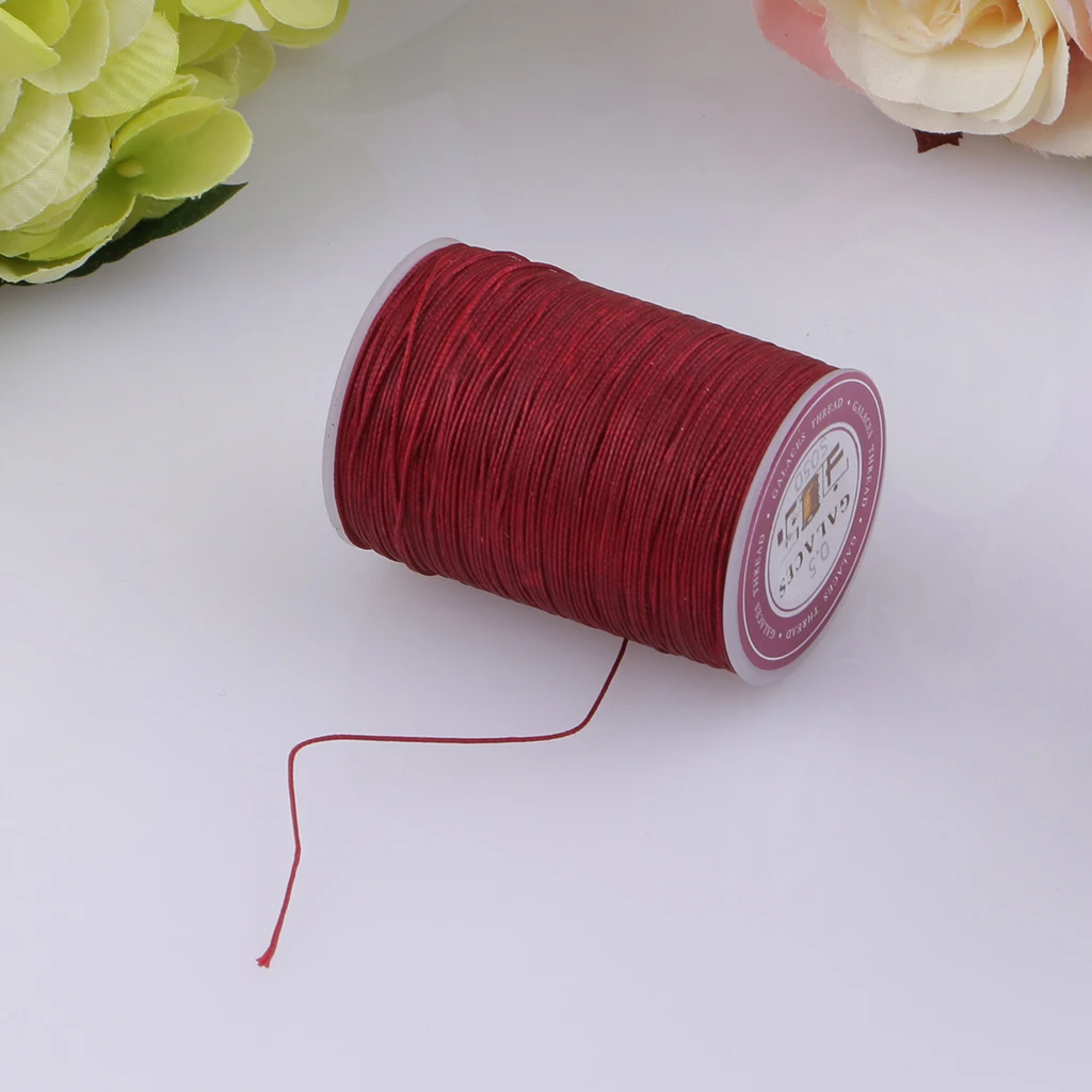 142 Yards 0.5mm Round Polyester Waxed Thread Cord Leather Sewing Hand Stitching Jewelry Craft