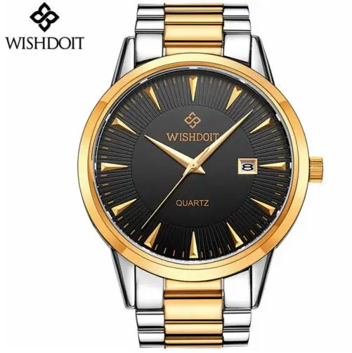 WISHDOIT relogio masculino роскошные брендовые аналоговые спортивные наручные часы дисплей Дата Мужские кварцевые часы деловые часы мужские часы - Цвет: Розовый