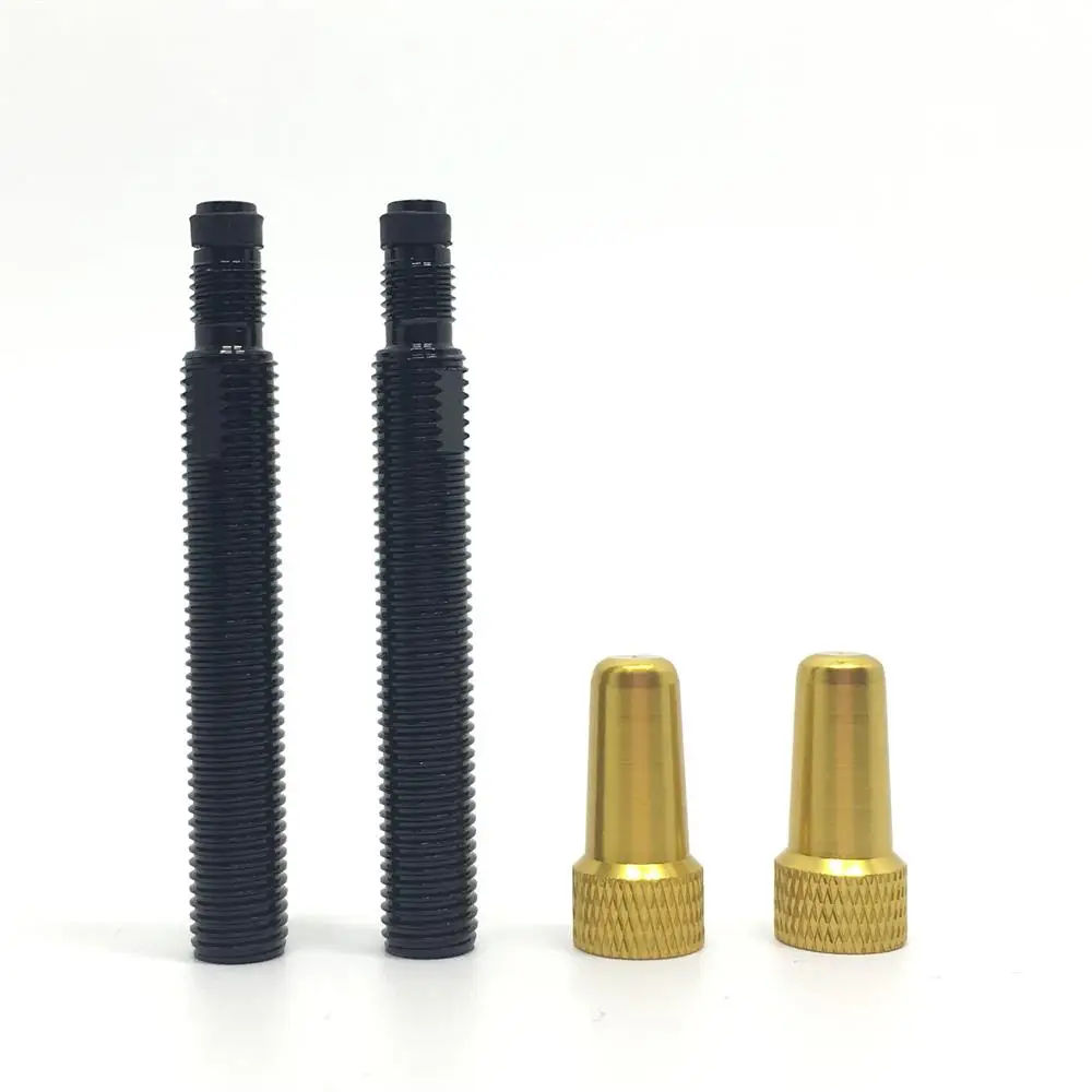 2pcs with gold cap 1 Pair-45mm-Bicycle Presta клапан бескамерный Клапан Расширитель расширение с 2 шт сплав цвет крышки - Цвет: 2pcs with gold cap