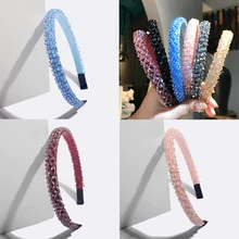 Flatfoosie Блестящий Роскошный ободок для волос со стразами, ручная работа, обруч для волос аксессуары для женские модные Кристаллы повязка на голову украшения девочки