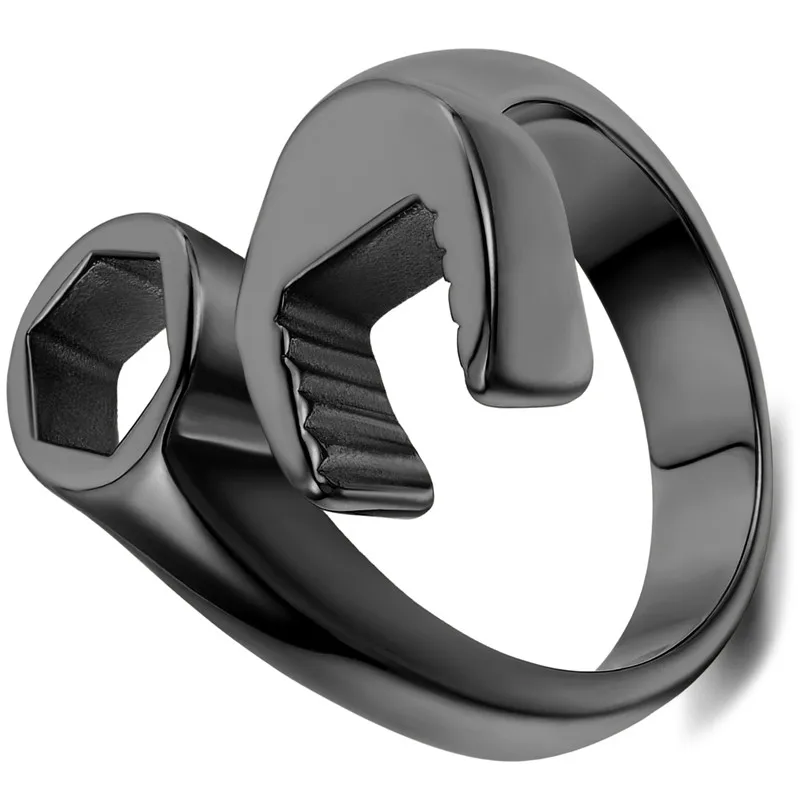 Fashion Cool Biker Mechanic Wrench Stainless Steel Mens Ring Punk Style Rings for men Size 8-13 anel masculino - Image 2