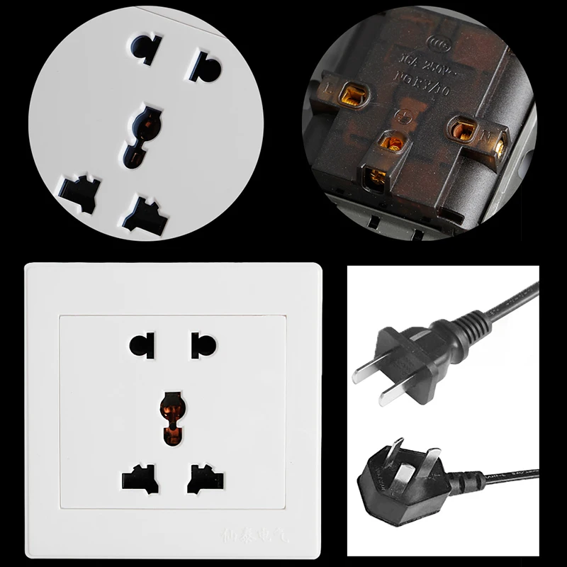 

Universal 5 Hole Electric AC Power Outlet Panel Plate Wall Charger Dock Socket