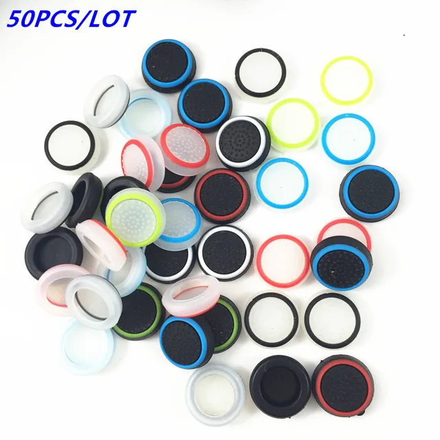 Cheap 50pcs Silicone Analog Controller Thumb Stick Grips Cap Cover Grip for Sony Play Station 4 PS4 PS3 Xbox one Xbox 360 Thumbsticks