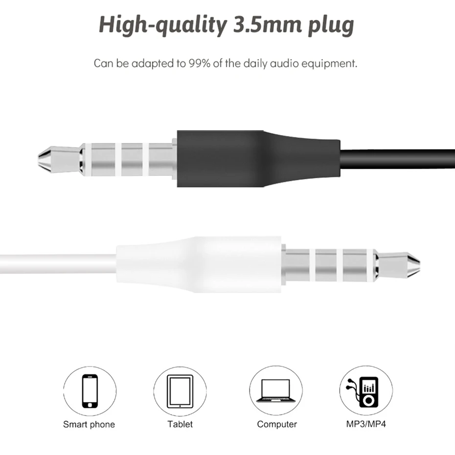 Wired Headphone 3.5mm Stereo Music Headphones Portable Sport Headphone For Mobile Phone Computer PC