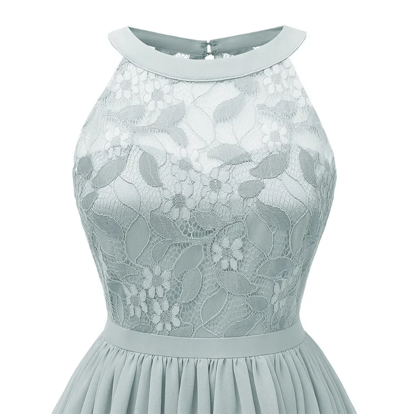   Women Summer Vintage Princess Floral Lace Dress Cocktail Elegant Dress Neckline Party Aline Mini Swing Dress#4M11 (11)