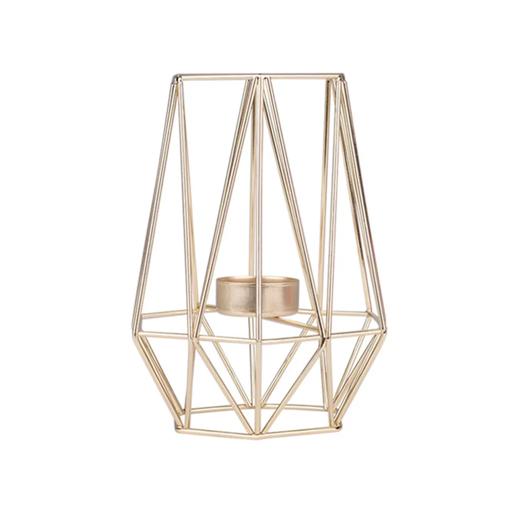 

Geometric Candlestick Nordic Minimalist Style Ornaments Wall Sconce Matching Steel Small Tealight Candle Holders dropshipping315