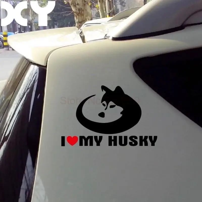 Виниловая наклейка I LOVE MY HUSKY наклейки для собак Peugeot Volkswagen Polo Fabia и так далее