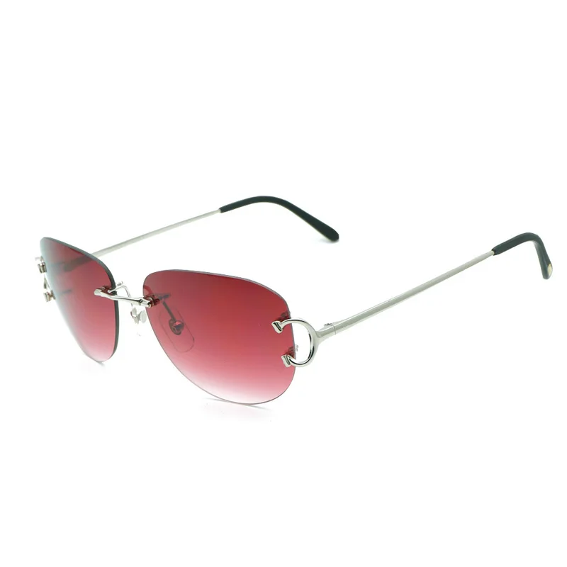 

Vintage Oval Sunglasses for Men Rimless Eyewear Accessories Oculos Shade for Summer Metal Frame Eyeglasses for Beaching Driving