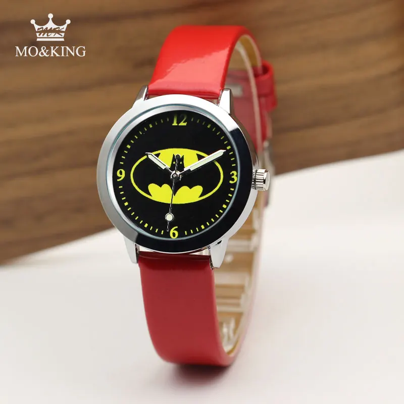 Бэтмен Дети Мода часы кварцевые наручные часы водостойкие желе дети часы Мальчики Девочки Студенты Часы Relogio коль saati