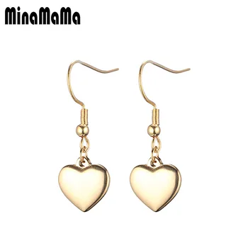 

Love Heart Stainless Steel Drop Earrings For Women Gold Silver Color Valentine's Day Femme Earrings Jewelry Gift