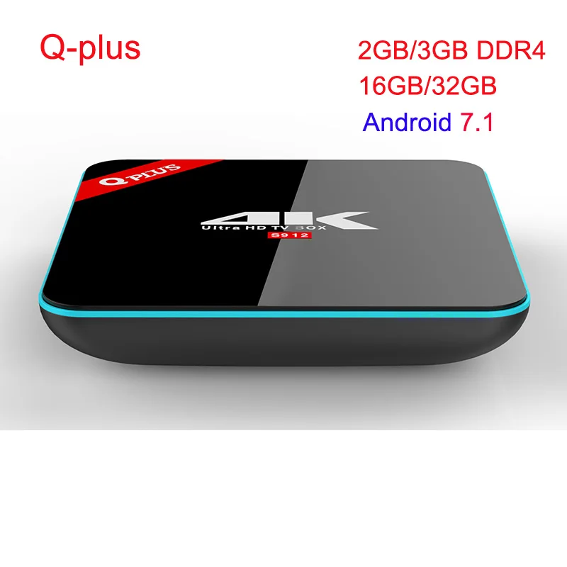 Q Plus 3 ГБ ddr4 оперативной памяти 32 Rom Smart Octacore Tv Box Android 7 1 Amlogic S912 Восьмиядерный