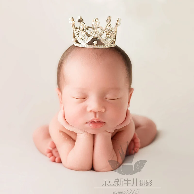 Новорожденных Детская Корона Подставки для фотографий bebe fotografia аксессуары для новорожденных для маленьких девочек мальчиков фотосессии повязка на голову "Принцесса" корона реквизит