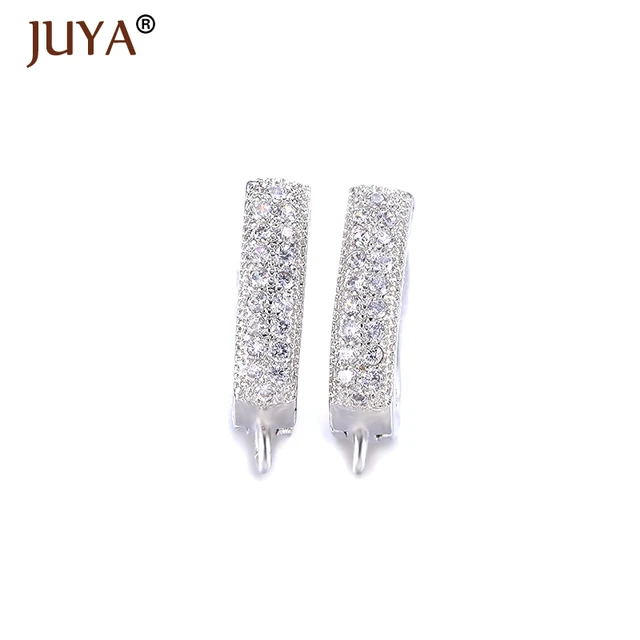 Creative Gold Silver Leverback Earwire Austrian Crystal Hoop Earring Creative Gold Silver Leverback Earwire Austrian Crystal Hoop Earring Findings For Diy Women Earrings Jewelry Connector