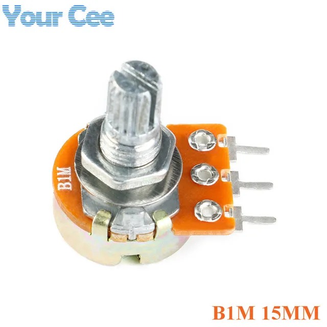 10 pcs B1M 1M 3 legs Linear Single Potentiometer 15mm Shaft and Screw