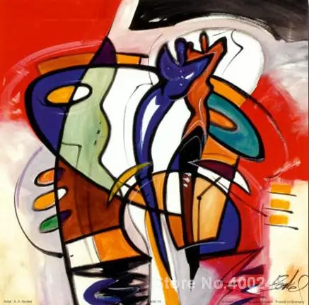 

Art Gift Paint the Town Red II oil Painting on Canvas High quality Hand painted