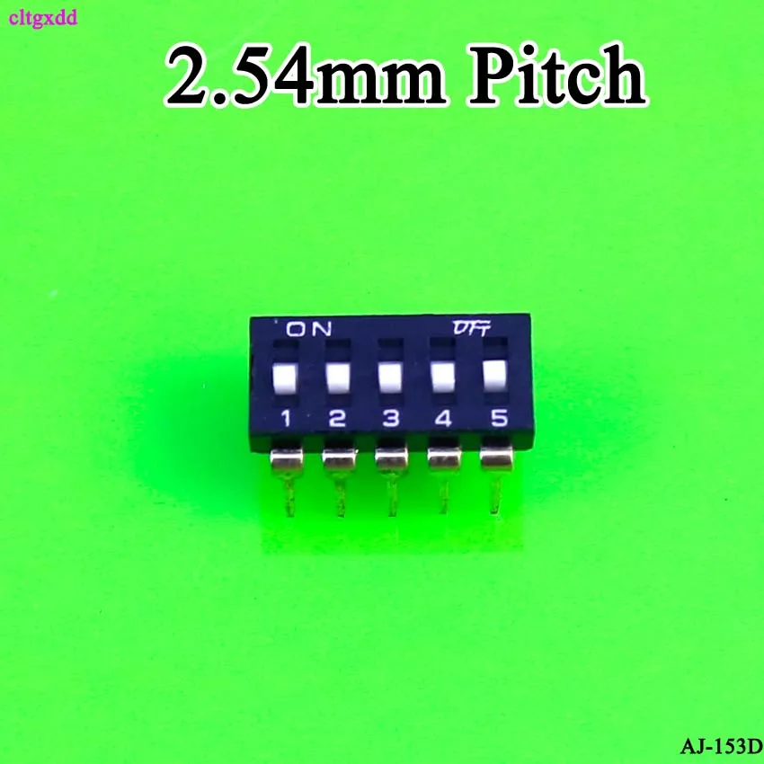 Cltgxdd Slide type Switch Module 2 3 4 5 6 8 10 PIN 2,54 мм позиционный способ DIP Pitch тумблер черный Щелчковый выключатель переключатель - Цвет: 5Pin