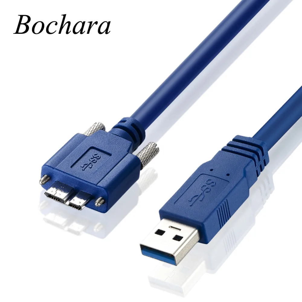 

Bochara Micro USB 3.0 Data Cable USB 3.0 Type A Male to Micro USB 3.0 Male Foil+Braided Shielded With Screw Panel Mount