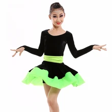 Платье для латинских танцев для девочек, Бальные Танцевальные Костюмы для детей, одежда для девочек, юбка для фламенко, платья для самбы