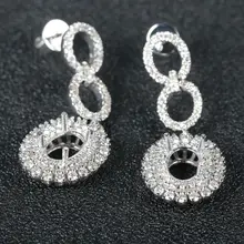 0.89ct природных алмазов Серьги SOLID 14 К Белое золото 5.5x7.5 мм Овальный полу крепление Обручение Свадебная вечеринка Ювелирные украшения