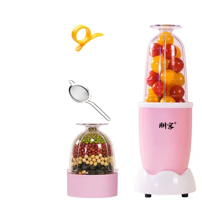 pink 2 cups 2 blades 220 В многофункциональная электрическая соковыжималка, мини бытовой автоматический блендер, соковыжималка, машина высокого качества, мини-соковыжималка с вилкой EU/AU/UK/US - Цвет: pink 2 cups 2 blades