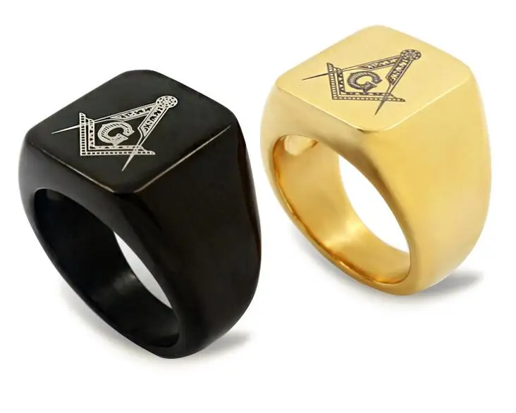 Wholesale 10pcs Titannium Steel Freemason Ring Men's Masonic Rings for