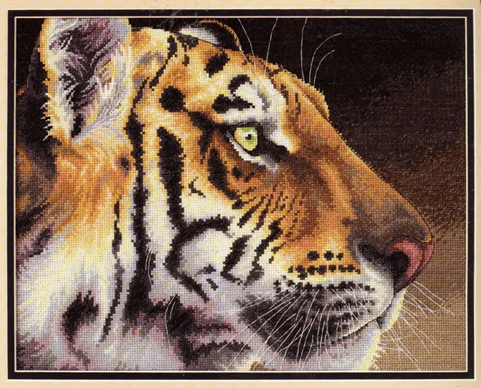 cs-2175 Cross Stitch Kit Regal Tiger Head Rare Beauty dim 35171