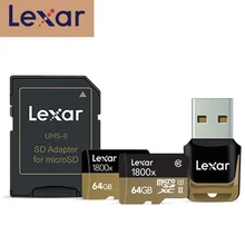 Lexar Micro sd карта 270 МБ/с. 1800x64 GB microsd TF карты флэш-памяти SDXC cartao de memoria для автомобиля беспилотная спортивная видеокамера