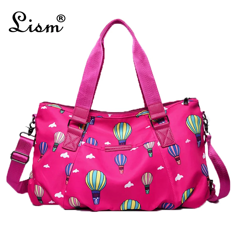 

2018 new Cute Cartoon Hot Air Balloon print Handbag For Female Oxford Zipper Handbag Large Capacity Shoulder Bag