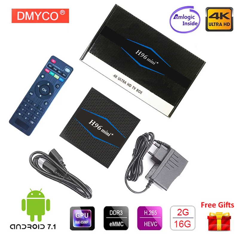 

H96 Mini TV Box Android 7.1 2G 16G Amlogic S905W tvbox Quad Core 2.4G WiFi Media Player H96mini 4K*2K 60fp Smart Set-top TV Box