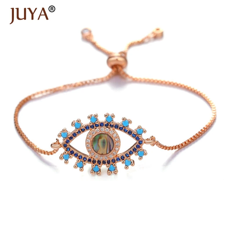 rose gold Juya синий турецкий браслет Evil Eye Nazar Lucky амулет в виде глаза ювелирные изделия для женщин греческий Злой Глаз талисман браслеты подарок - Окраска металла: rose gold