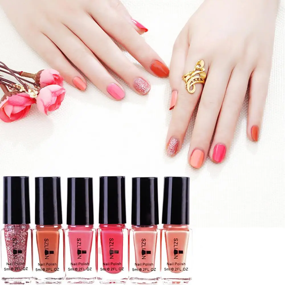 

6Pcs/Pack Nail Polish Non Toxic Long-Lasting Quick Dry Lacquer Primer Varnish Nails Art Prime Gel Varnish Nail Polish