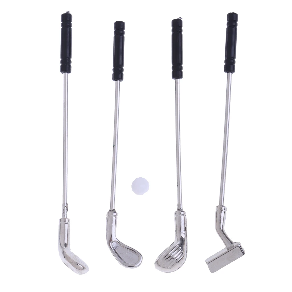 Miniature 5 Pieces Golf Kit Sports Equipment for 1/12 Dolls House Garden Life Scenes Room Items Accessories