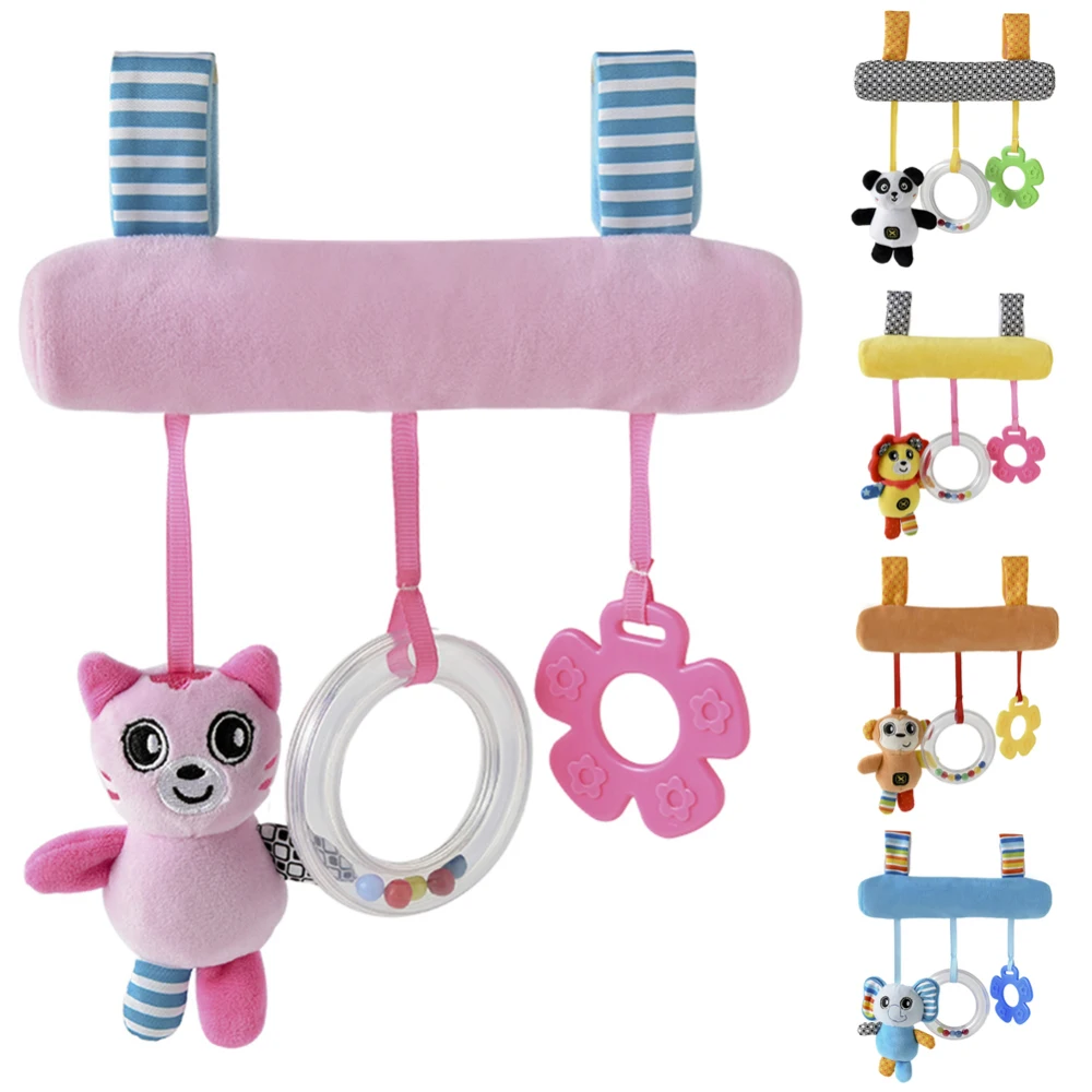 Plush Playing Doll Baby Carriage Pendant Cartoon Animal Sound Hanging