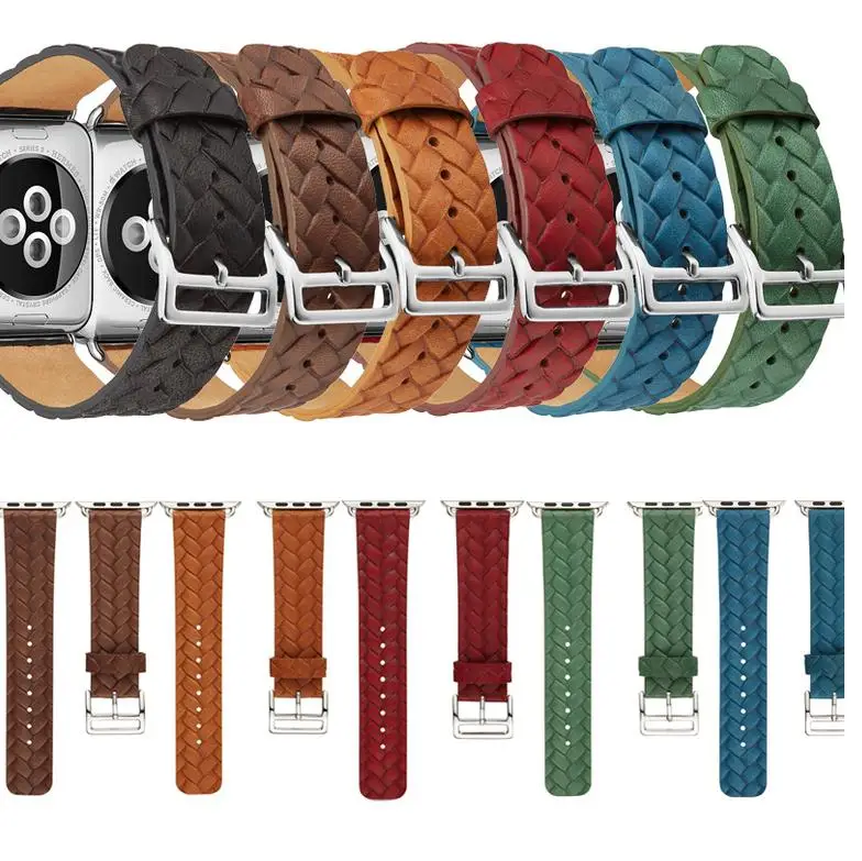 

Hot Echtes Leder iWatch Band Weave Design Strap Armband für Apple Watch Strap