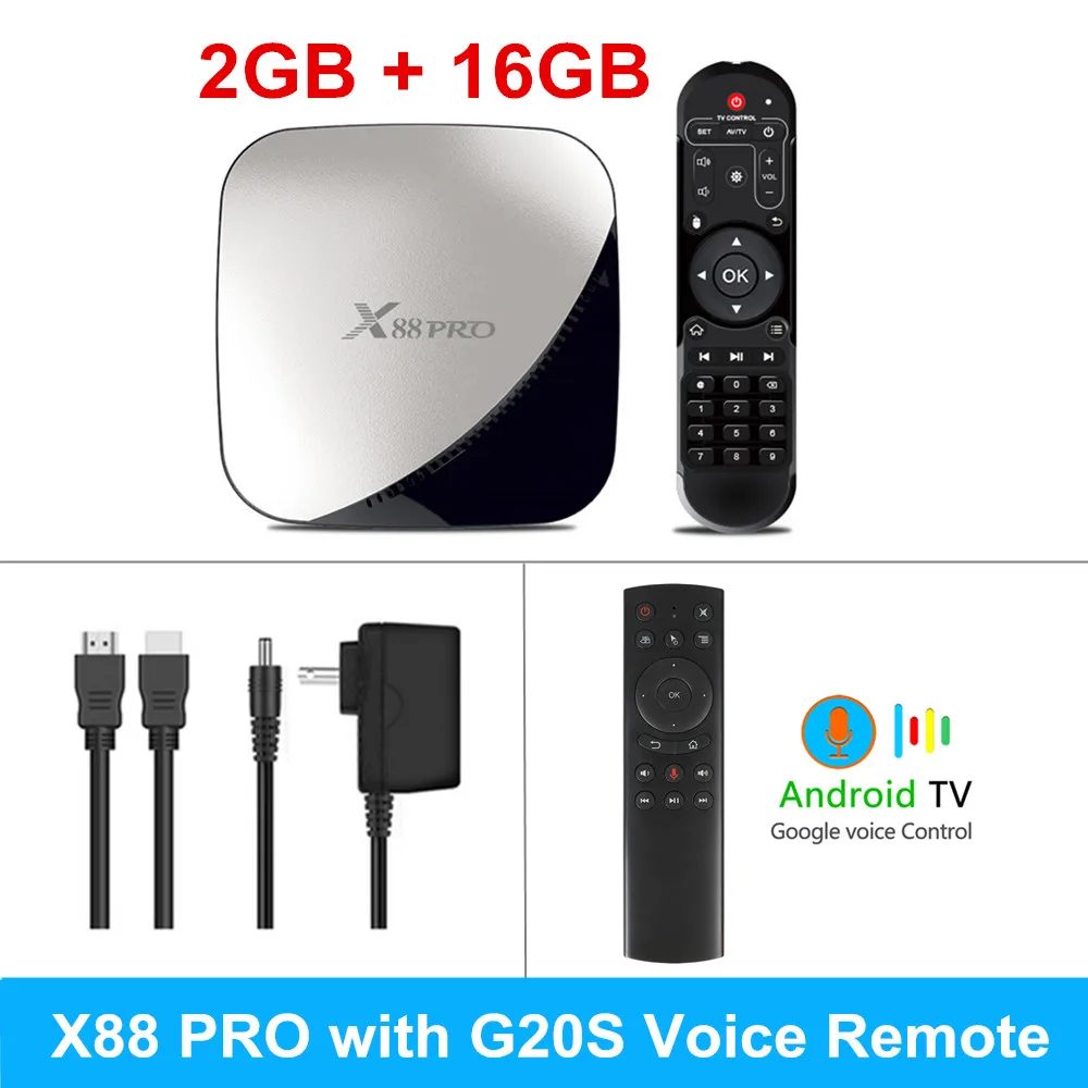 X88 PRO 9,0 Android tv Box Rockchip RK3318 4 Гб ОЗУ 32 Гб 64 Гб H.265 4K голосовой помощник Google Netflix Youtube 2G 16G медиаплеер - Цвет: 2GB16GB G20S Voice