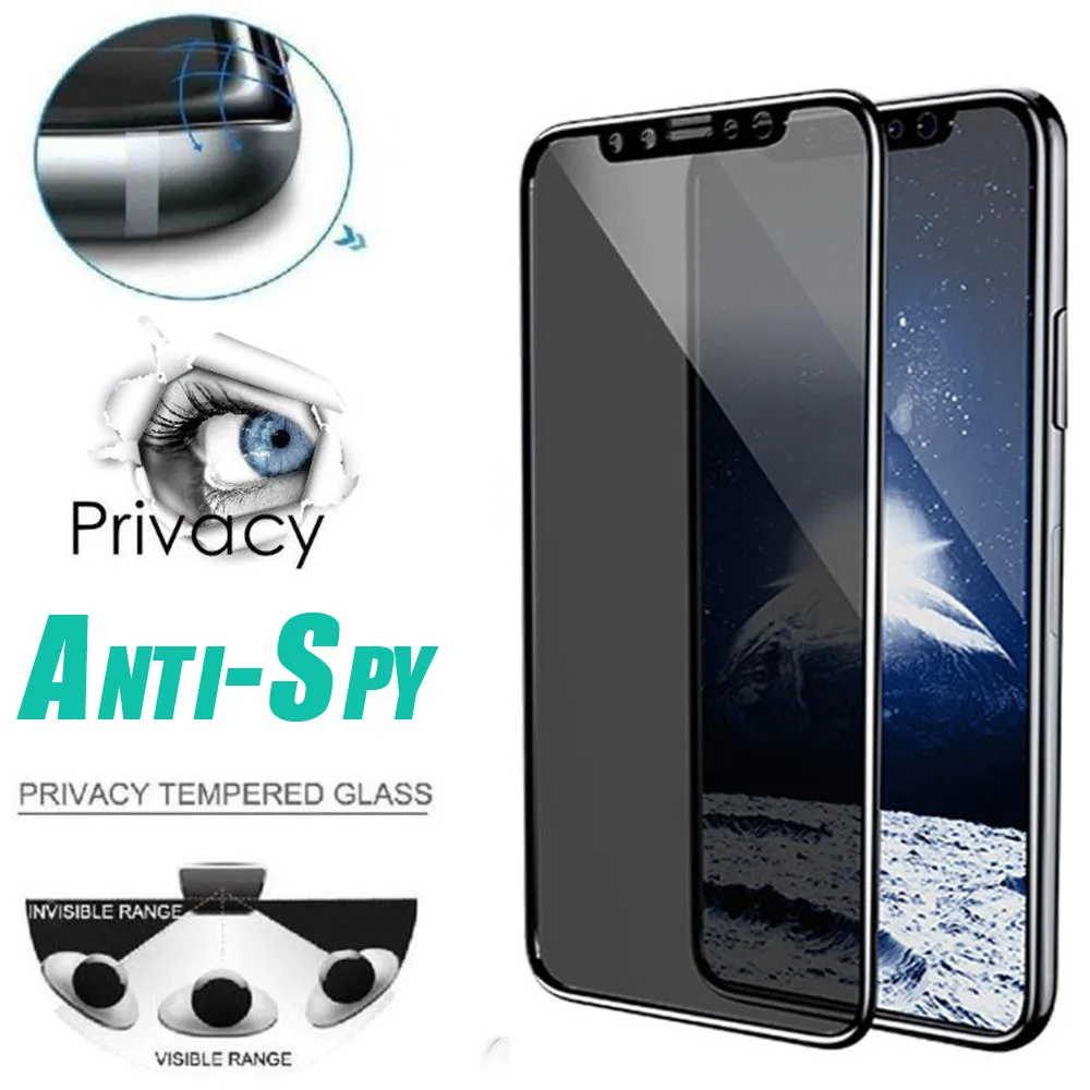 

Anti-Spy Privacy Tempered Glass Protector Shatterproof Dust-Proof Full Coverage Film For Iphone XS/XS Max/XR
