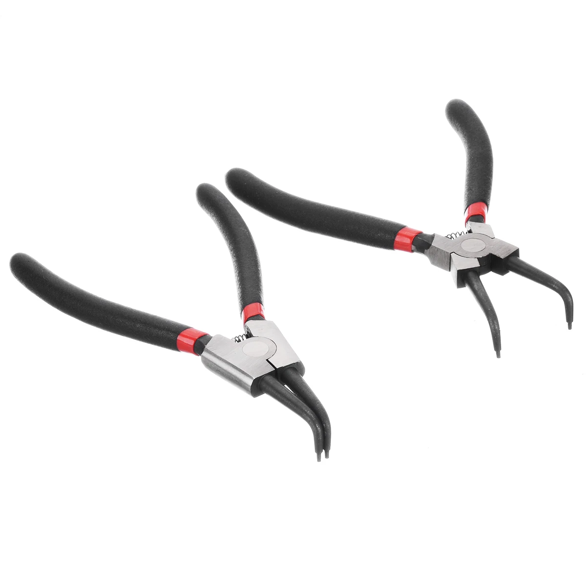 4Pcs 7" Internal External Pliers Retaining Clips Multi Snap Ring Circlip Pliers Straight Bent Head Portable For Hand Tools