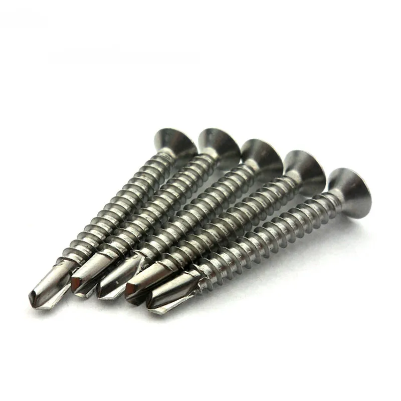 5PCS 410 Stainless Steel Flat Head Self Drilling Screws M4.8 * 25in Screws from Home