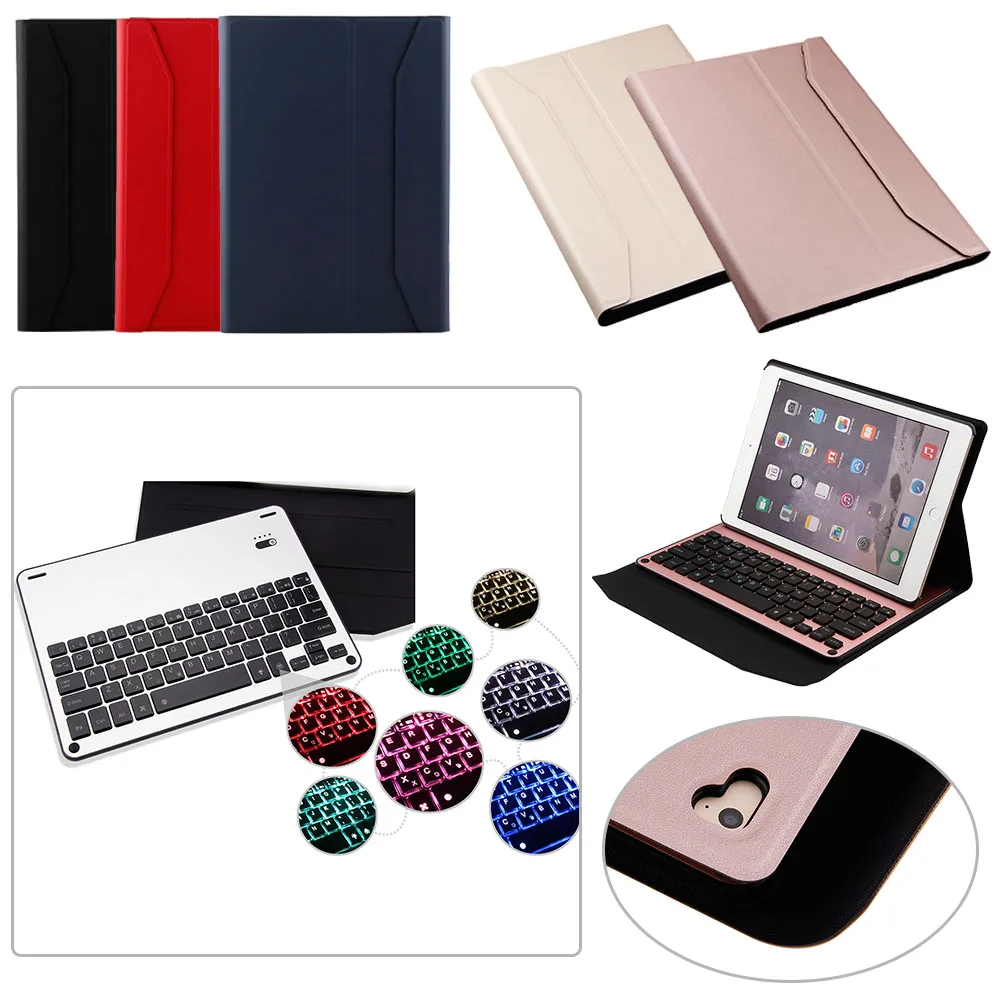 

Removable Bluetooth Keyboard + PU Leather Case ABS frame+Aluminum alloy keyboard For iPad 9.7/Pro 9.7/5/6