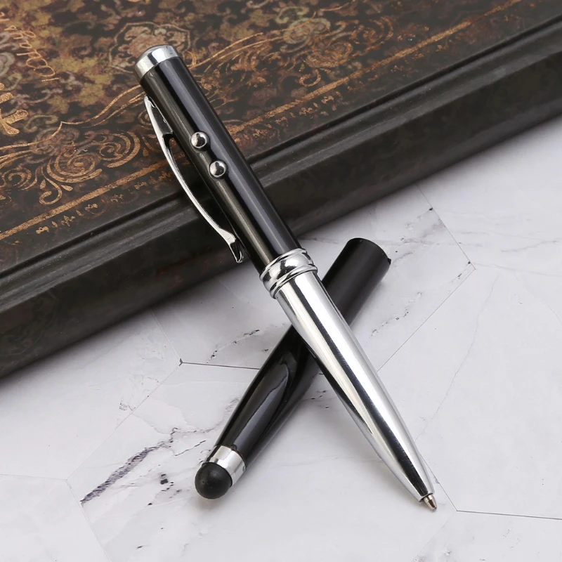 4 In1 Capacitive Stylus Ipad Touch Screen Ballpoint Pen Led Light Laser Pointer Multi Function Pen Aliexpress