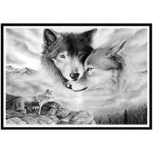 DIY 3D Алмазная Картина Вышивка крестом два волка рисунки картины из стразов вся квадратная вышивка бисером, животное волк