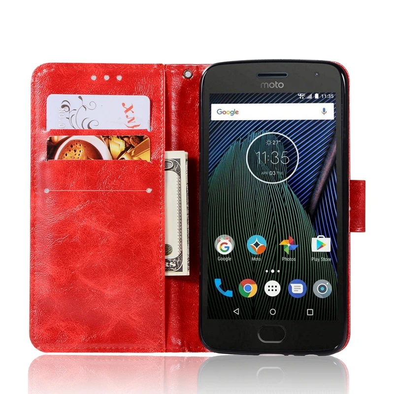 Для Motorola Moto G5 чехол XT1672 роскошный мягкий ТПУ и кожаный бумажник флип чехлы для