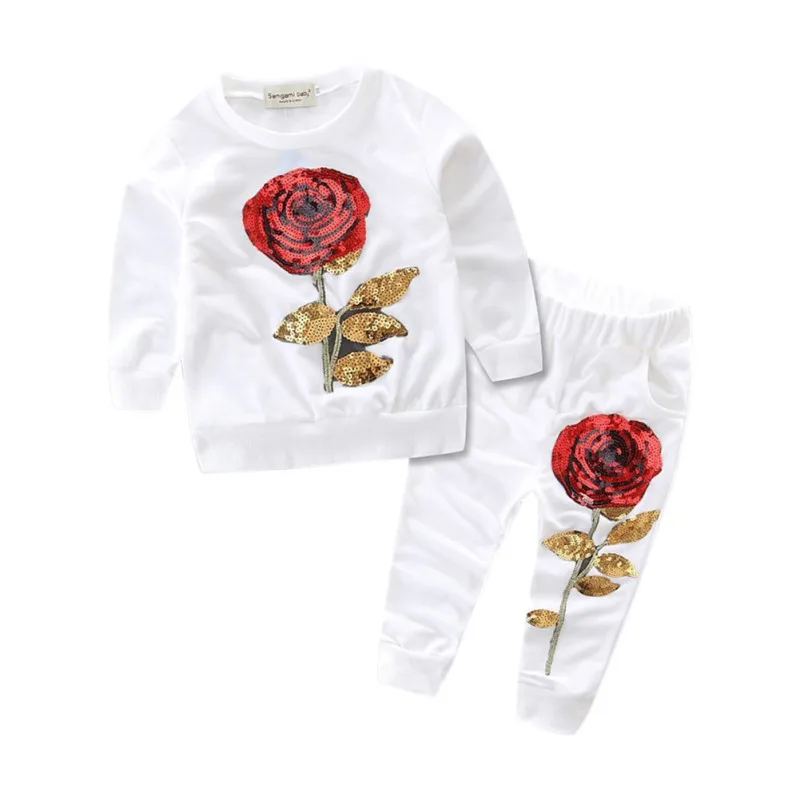 

Autumn Winter Girls Boys Clothes Graffiti Printing Sweatshirts+Casual Pants for Girls Suit 2 Pcs
