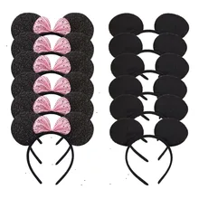 Headbands Hair-Accessories Sequin Hallowee Birthday-Party-Favors Minnie-Ears Pink Black