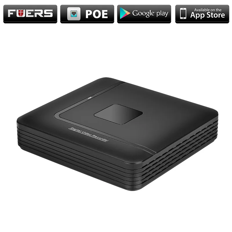 

Fuers Home Security system 12V PoE NVR Recorder Infrared Motion Detect Alarm Surveillance NVR 4CH 1080P With 4CH PoE Port 12V