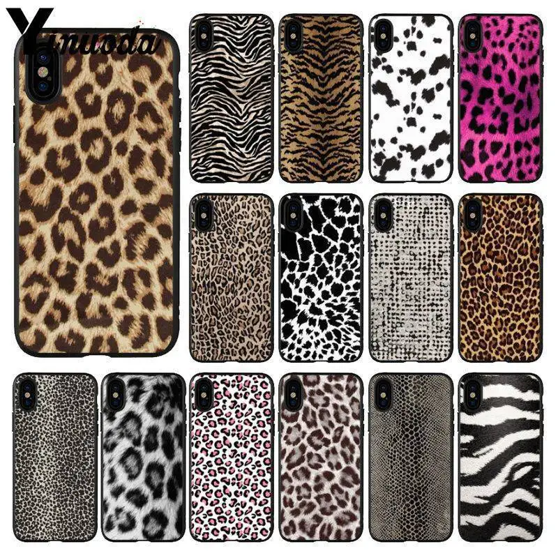 

Yinuoda Tiger leopard snake print Smart Cover Black Soft Phone Case for iPhone 8 7 6 6S Plus 5 5S SE XR X XS MAX Coque Shell