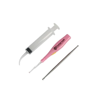

New Tonsil Stone Remover Tools LED Light Ear Wax Remover Stainless Steel Earpick With 3 Tips Irrigator Syringe Clean Care Tool