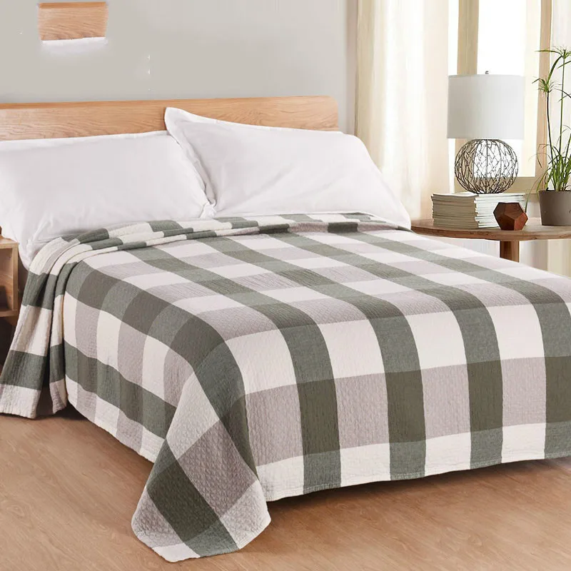 

New 2017 Throw Blanket - 1piece 200*220cm 100% Cotton Blanket three Layers Gauze Plaid Blanket Adult Super Soft Muslin Blankets